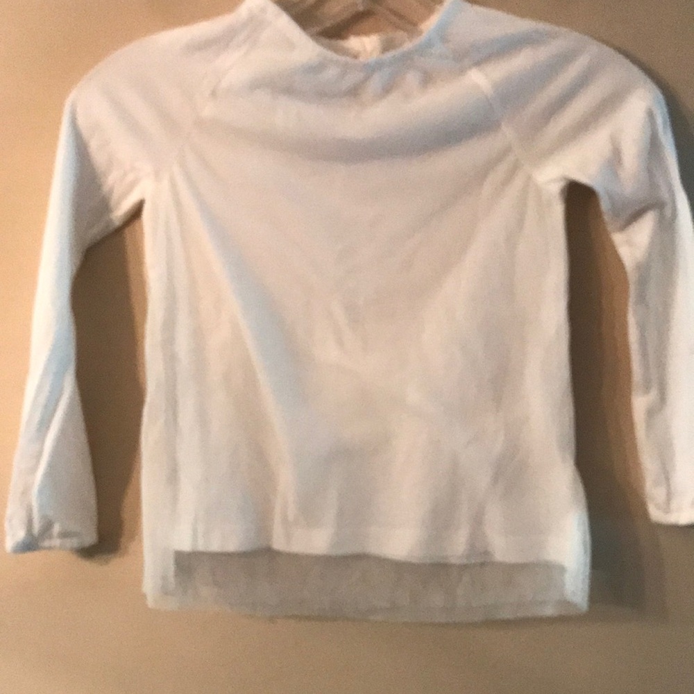 Top- Long Sleeve- White with Tulle Overlay- Carters Size 6